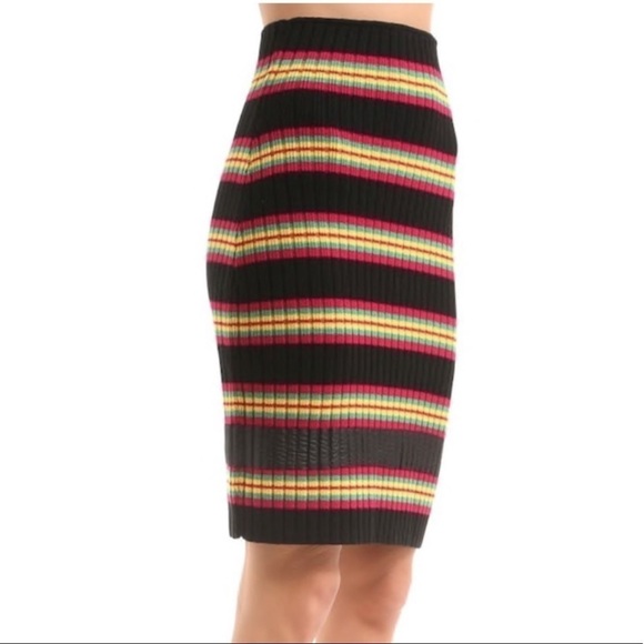 MARCO DE VINCENZO Knit Ribbed Stripe Skirt - Picture 1 of 13